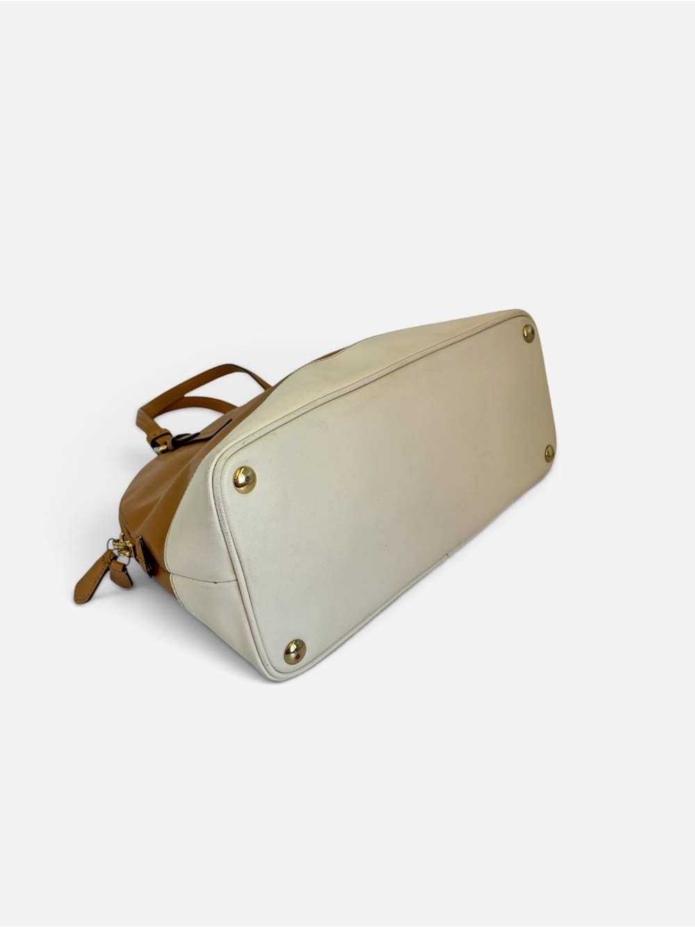 Coach Two-Tone Tan and Cream Dome Satchel - Picture 6 of 11